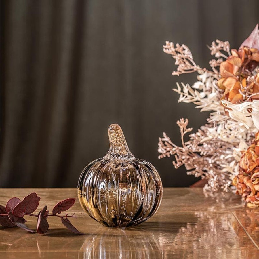 Inredning FYRKLOVERN Se All Inredning | Pumpkins Pumpa I Konstglas 13 Cm